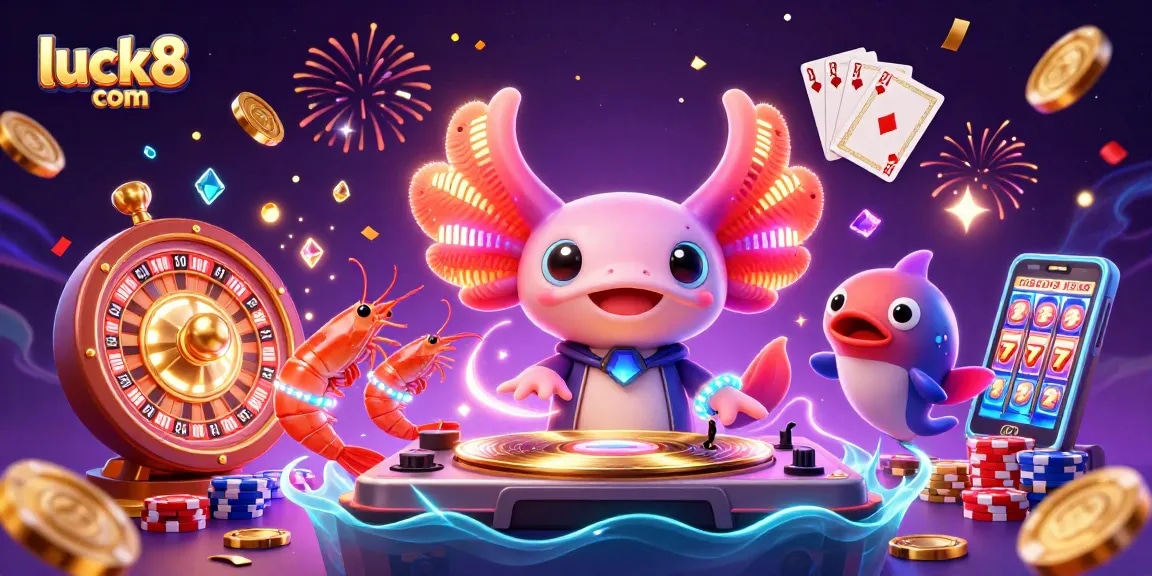 Experience the thrill of gambling with luck8 com through vibrant 3D casino illustration.
