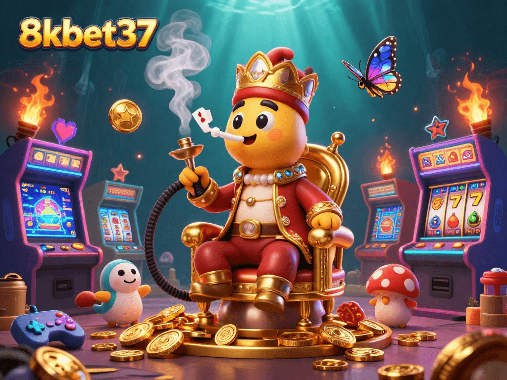 Engage with thrilling slots and 8kbet37 through dynamic 3D cartoon casino illustration.