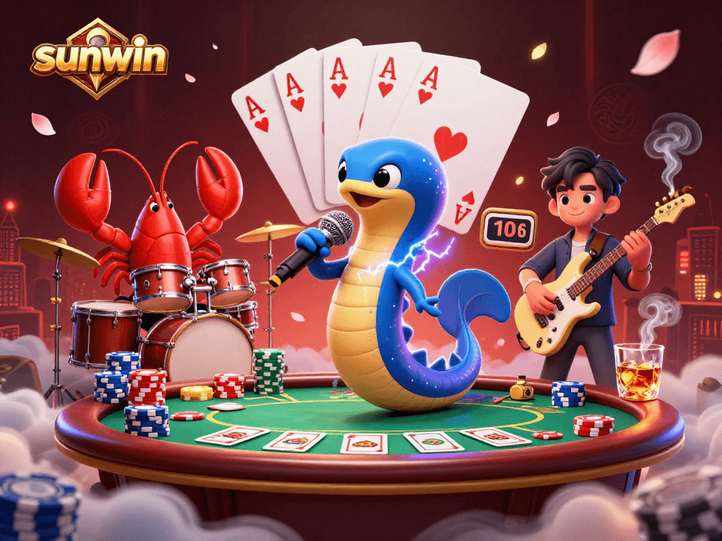 Engage with sunwin's underwater casino scene featuring vibrant characters in action.