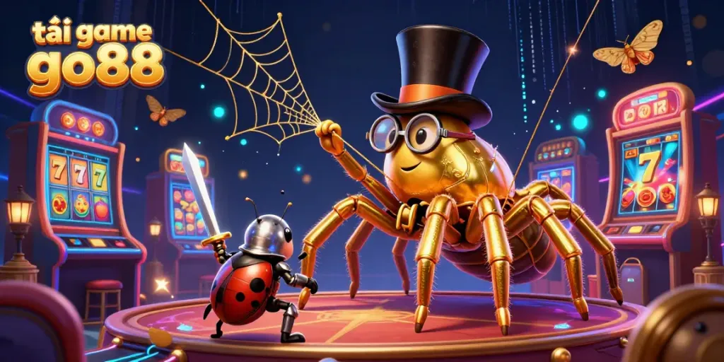 Experience the excitement as you tải game go88 with our thrilling illustrated casino scene filled with action.
