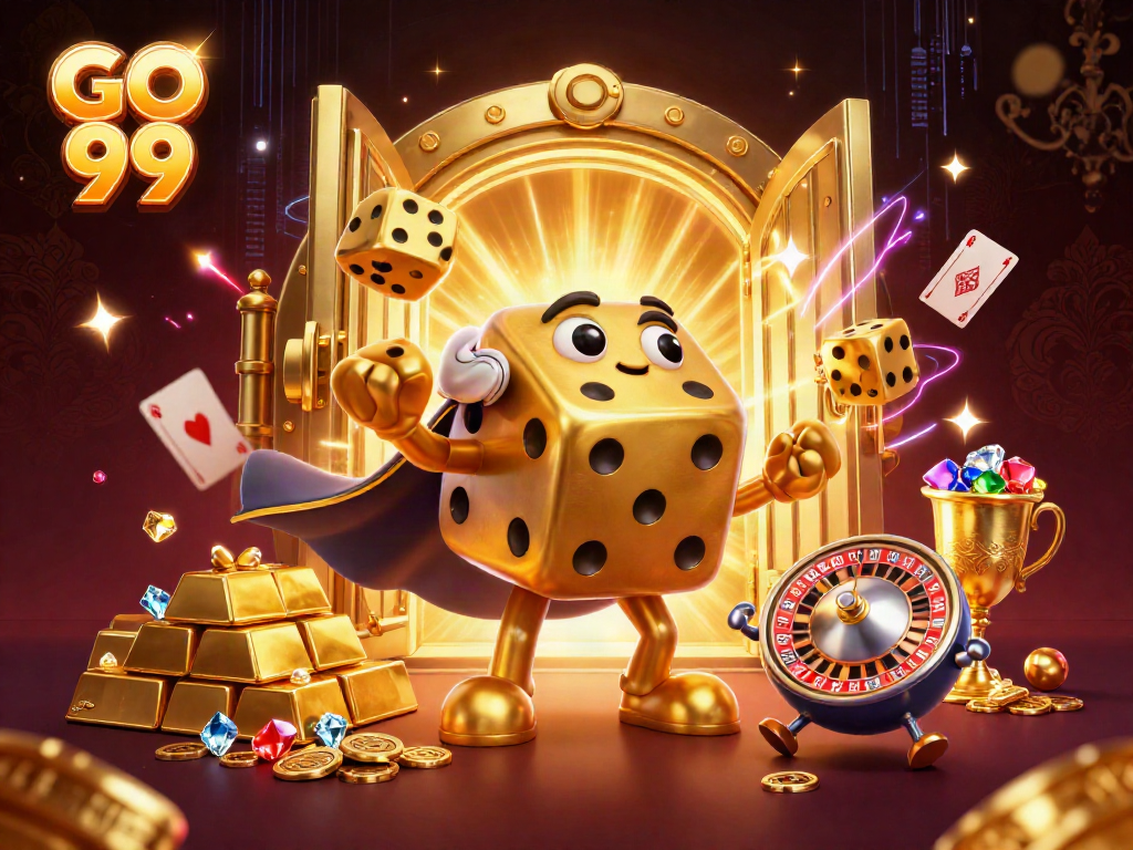 Players enjoy winning opportunities at GO 99 with vibrant casino elements and golden visuals.