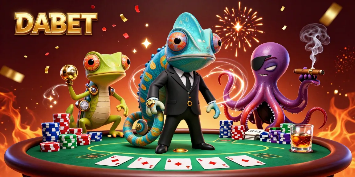 DABET players enjoying high-stakes poker action with colorful gaming elements and energetic atmosphere.