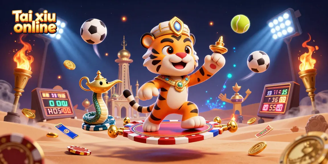 Engage with Tai xiu online, experiencing thrilling dice action in an extravagant Arabian Nights scene.