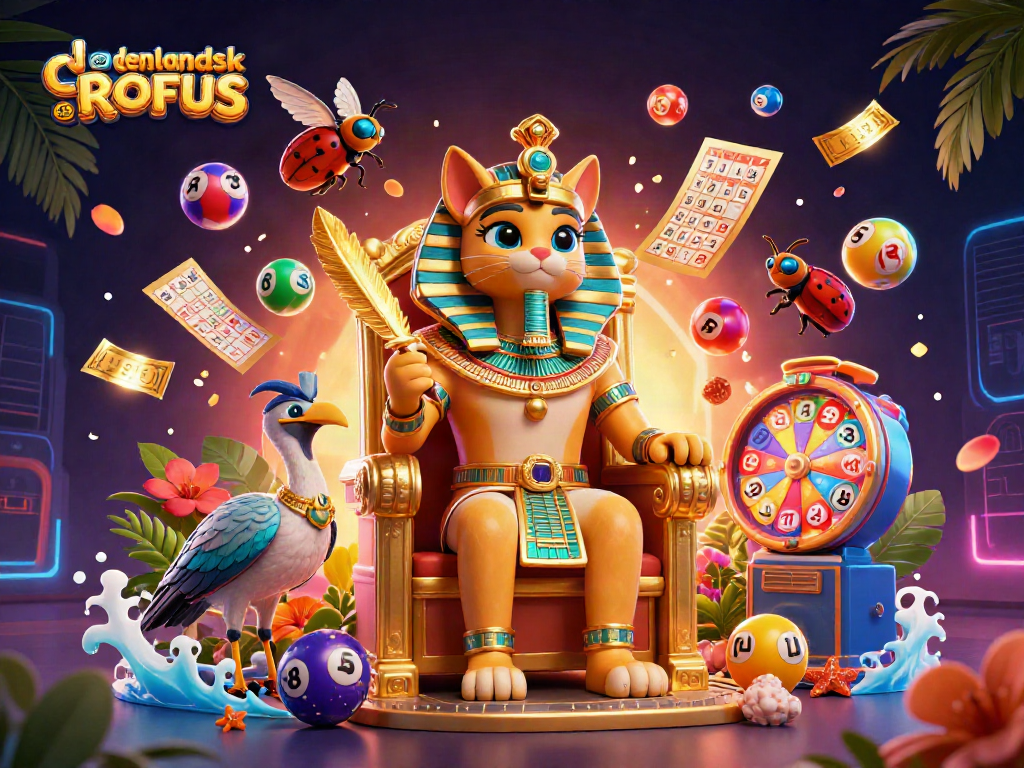 Engage with udenlandsk casino uden ROFUS in this vibrant 3D illustration showcasing games and excitement.