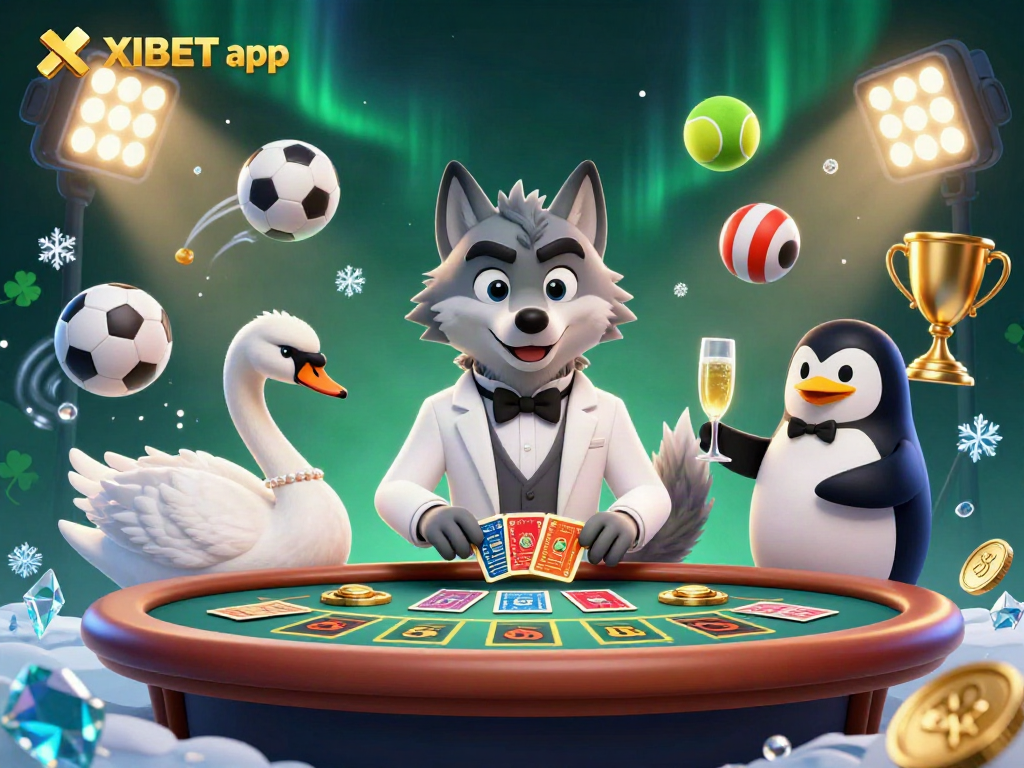 Place bets with the XIBET app while enjoying a 3D casino scene featuring dynamic game elements.