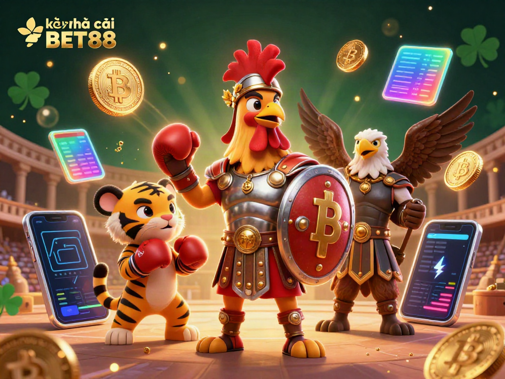 Experience thrilling bets with kèo nhà cái BET88 in a vibrant 3D casino scene.