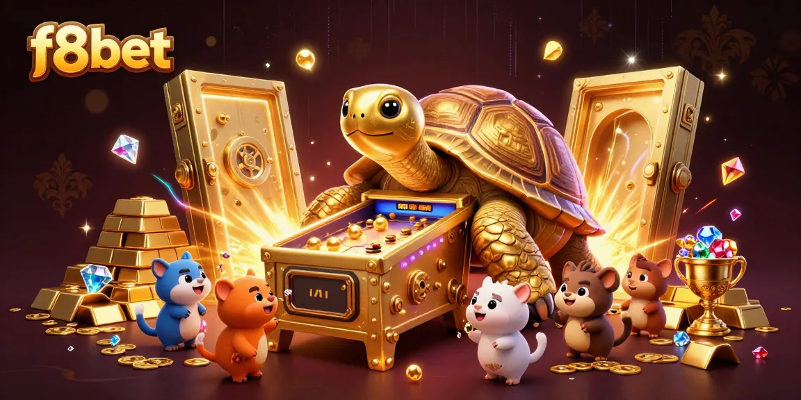 Experience thrilling gameplay at f8bet with our dynamic golden tortoise pinball machine scene.