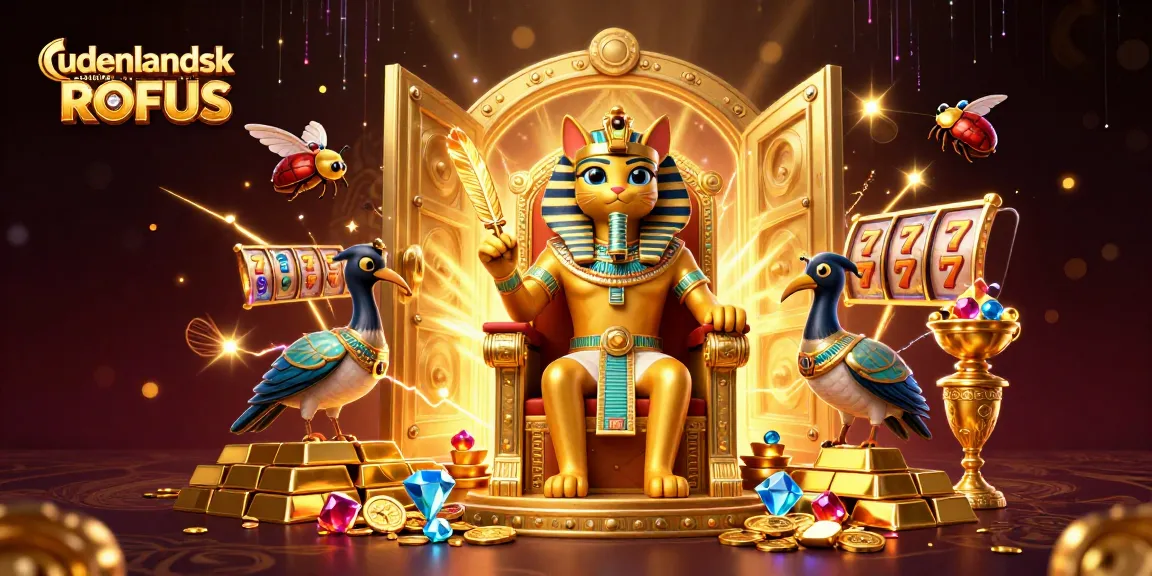 Engage with udenlandsk casino uden ROFUS through vibrant 3D illustration depicting Egyptian-themed casino elements.