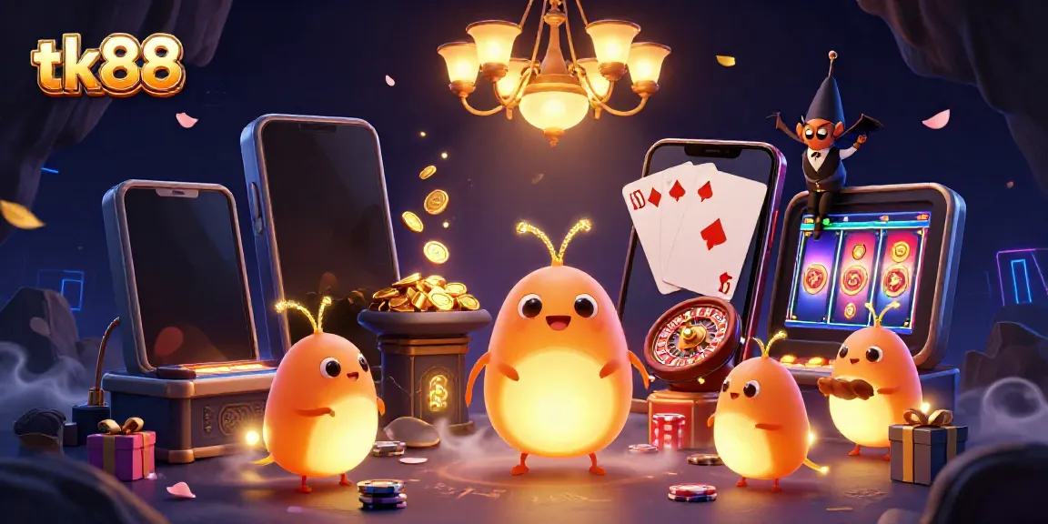 Experience thrilling gameplay with tk88 in a vibrant 3D casino scene full of energy and excitement.