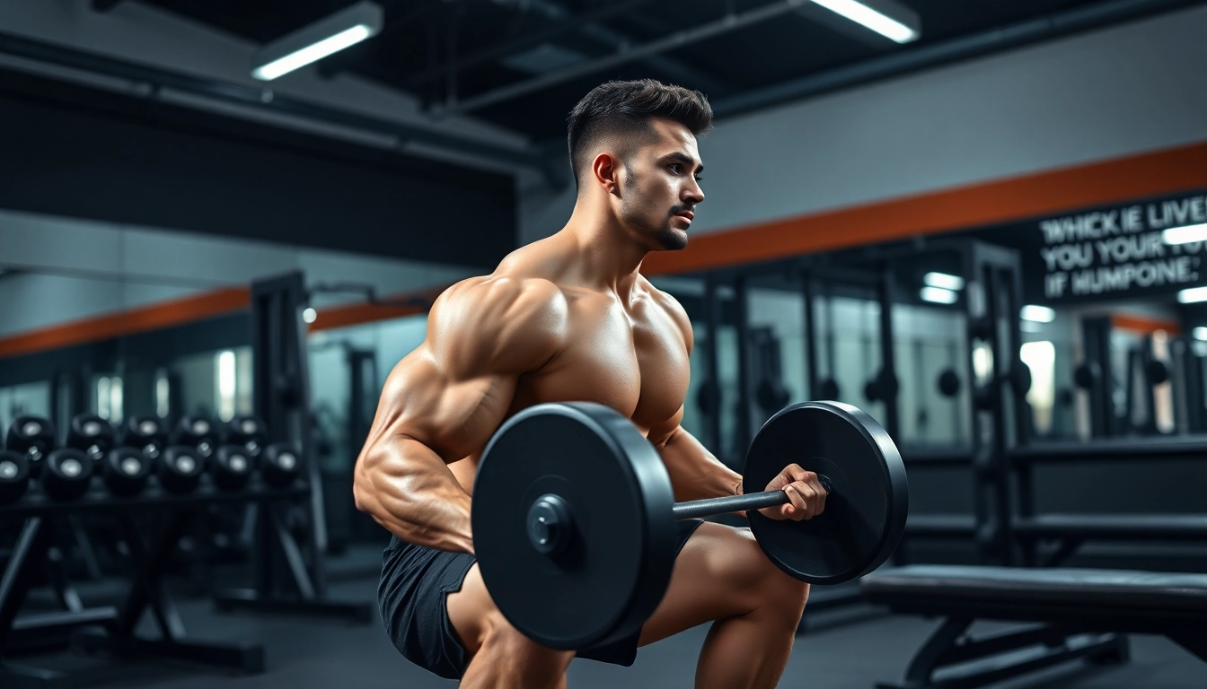 Ontdek Trenobal Trenbolone Compound door een sterke atleet die traint in de sportschool.
