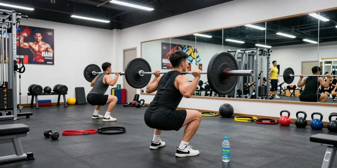 Prime Pharma Steroiden during a dynamic gym workout, showcasing athletes lifting weights in a vibrant fitness environment.