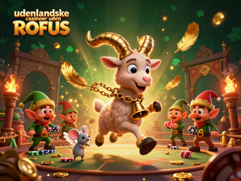 Engage with udenlandske casinoer uden ROFUS, featuring a unique festive-themed casino scene.