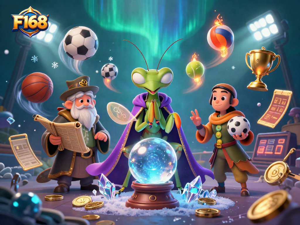 Engage with F168's thrilling sports betting features, highlighted by dynamic 3D illustration.