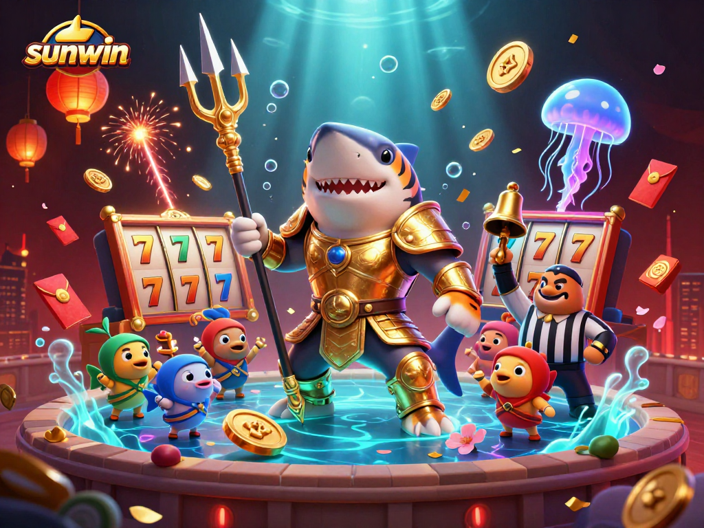Experience thrilling gameplay with sunwin at an underwater colosseum featuring vibrant casino elements.