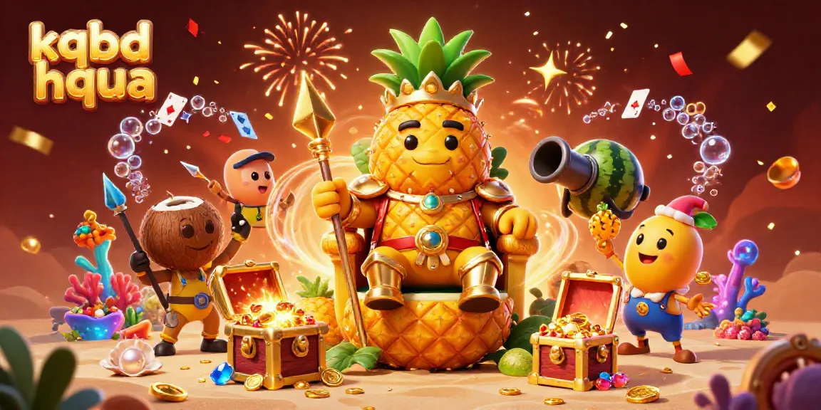 Engage with dynamic scenes from kqbd hqua featuring a golden pineapple king and casino elements.