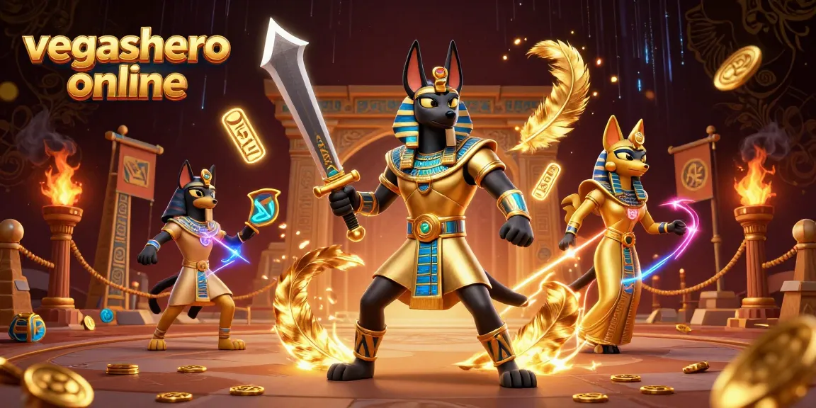 Engage in thrilling gameplay at vegashero online featuring Anubis and Bastet in a dynamic casino setting.