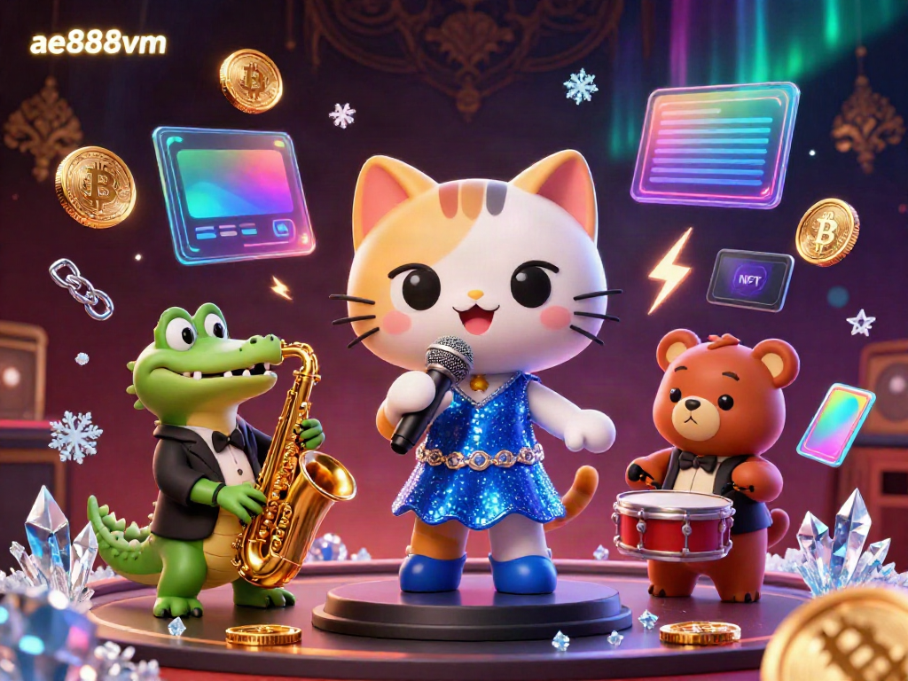 Experience thrilling entertainment at ae888vm with our vibrant casino characters and crypto elements.