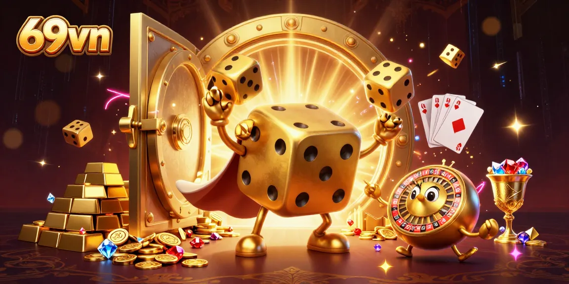 Experience thrilling gameplay with 69vn, featuring a dynamic 3D casino scene packed with rich elements.