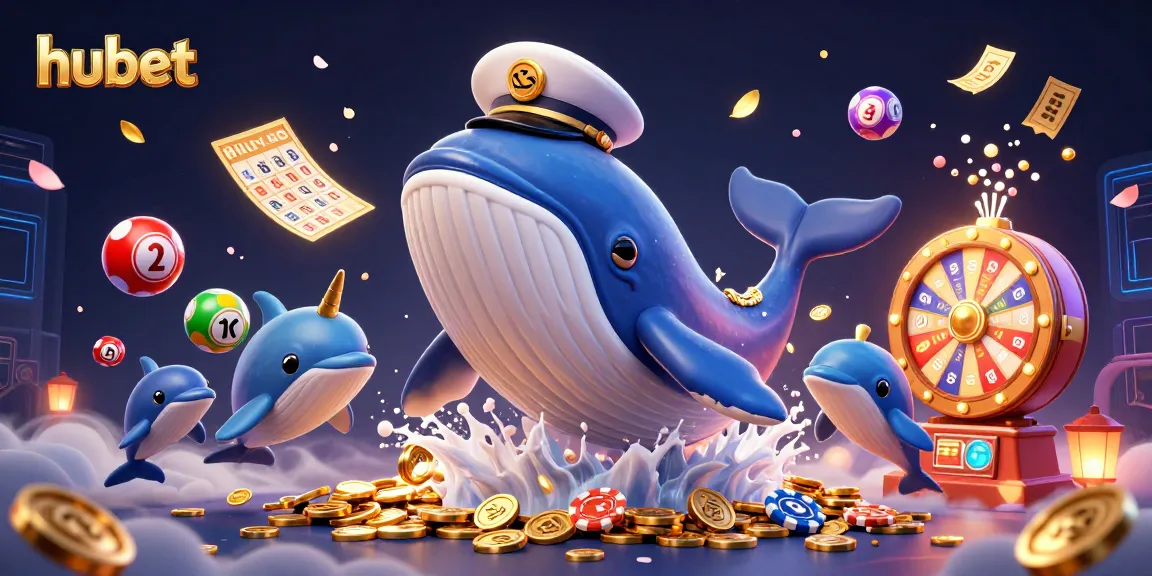 Win big with hubet in a vibrant 3D casino scene filled with playful characters and dynamic game elements.