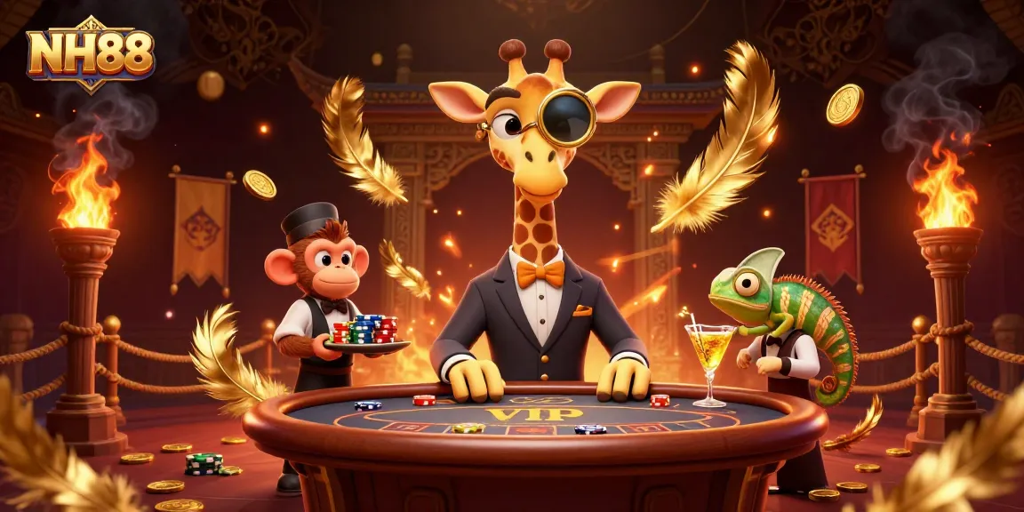 Experience thrilling casino action with NH88's vibrant gaming scene featuring unique characters and dynamic elements.